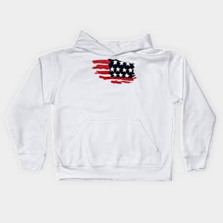 Hand Drawn American Flag Graphic Gift Kids Hoodie